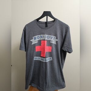 Tultex Charcoal Bon Jovi / Bad Medicine Graphic Tee ) - Large